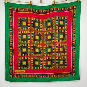 Yves Saint Laurent vintage red green scarf